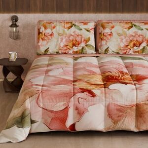 PETTI Artigiani Italiani Winter Quilt, Winter Duvet, Double Sided Quilt, Solid Colour and Digital Floral Print 25 20, 100% Microfibre, Made in Italy PETTI Artigiani Italiani Winter Quilt, Winter Duvet, Double Sided Quilt, Solid Colour and Digital Floral Print 25 20, 100% Microfibre, Made in Italy