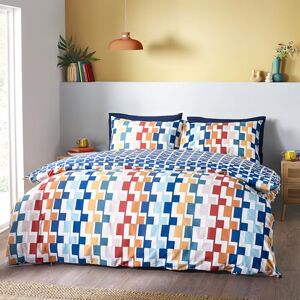 Catherine Lansfield Bryson Geo Reversible Double Duvet Cover Set with Pillowcases Bright Catherine Lansfield Bryson Geo Reversible Double Duvet Cover Set with Pillowcases Bright