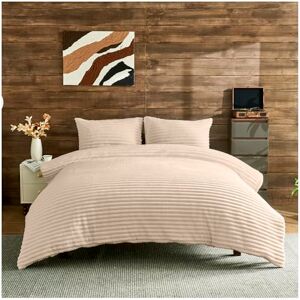 GC GAVENO CAVAILIA Ribbed Fleece Duvet Set With Pillow Cases Thermal Warm Cozy Winter Bedding Double Duvet Cover Set 200x200 Cm Hypoallergenic, Washable Polyester Quilt Cover Bed Sets, Cream GC GAVENO CAVAILIA Ribbed Fleece Duvet Set With Pillow Cases Thermal Warm Cozy Winter Bedding Double Duvet Cover Set 200x200 Cm Hypoallergenic, Washable Polyester Quilt Cover Bed Sets, Cream