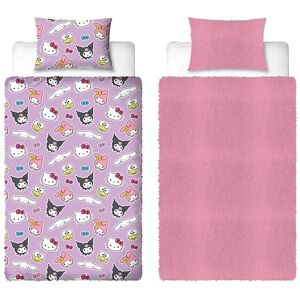 Character World Hello Kitty Official Single Fleece Duvet Cover Set Super Soft and Warm Reversible 2 Sided Winter Cosy Kids Bedding Cover Including Matching Pillow Cases Pink Character World Hello Kitty Official Single Fleece Duvet Cover Set Super Soft and Warm Reversible 2 Sided Winter Cosy Kids Bedding Cover Including Matching Pillow Cases Pink