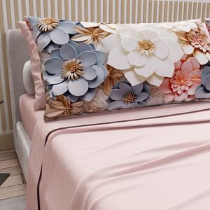 PETTI Artigiani Italiani Cotton Sheets with Pillowcases in Digital Print, Double Bed Sheet, Double Bed Set, Floral 1 Light Powder, 100% Made in Italy PETTI Artigiani Italiani Cotton Sheets with Pillowcases in Digital Print, Double Bed Sheet, Double Bed Set, Floral 1 Light Powder, 100% Made in Italy