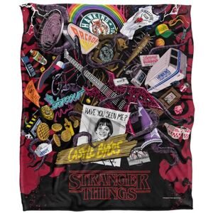 Stranger Things Day Icons Silky Touch Super Soft Throw Blanket 152 X 127 Cm, White Stranger Things Day Icons Silky Touch Super Soft Throw Blanket 152 X 127 Cm, White