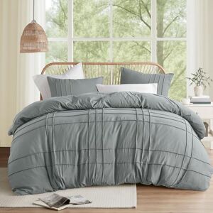 Comfort Spaces Blue/Grey King Size Duvet Cover Set 3 Pieces Pintuck Pleated Duvet Cover King, All Season Lightweight, Extra Softness Pre-Washed Microfiber King Bedding Cover Shams, King/Cal King Comfort Spaces Blue/Grey King Size Duvet Cover Set 3 Pieces Pintuck Pleated Duvet Cover King, All Season Lightweight, Extra Softness Pre-Washed Microfiber King Bedding Cover Shams, King/Cal King