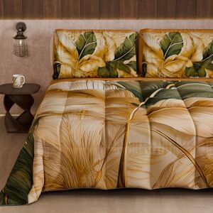 PETTI Artigiani Italiani Winter Quilt, Winter Duvet, Double Sided Single Quilt Solid Colour and Digital Floral Print 04 302, 100% Microfibre, Made in Italy PETTI Artigiani Italiani Winter Quilt, Winter Duvet, Double Sided Single Quilt Solid Colour and Digital Floral Print 04 302, 100% Microfibre, Made in Italy