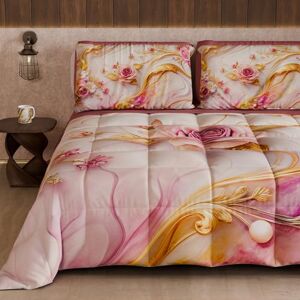 PETTI Artigiani Italiani Winter Quilt, Winter Duvet, Double Sided Quilt, Solid Colour and Digital Floral Print 06 6, 100% Microfibre, Made in Italy PETTI Artigiani Italiani Winter Quilt, Winter Duvet, Double Sided Quilt, Solid Colour and Digital Floral Print 06 6, 100% Microfibre, Made in Italy