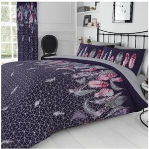 GC GAVENO CAVAILIA Reversible Feathers Duvet Cover Quilt Easy Care Poly Cotton Bedding Sets, Polycotton, Purple, Single GC GAVENO CAVAILIA Reversible Feathers Duvet Cover Quilt Easy Care Poly Cotton Bedding Sets, Polycotton, Purple, Single