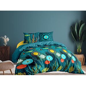 CALITEX Abysse 3-Piece Bedding Set, Cotton, Blue, 240 x 220 cm CALITEX Abysse 3-Piece Bedding Set, Cotton, Blue, 240 x 220 cm