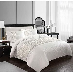 Kampala Hill Aurora Crinkle Panel Duvet Cover Set Diamonte Detail Bedding White Double Kampala Hill Aurora Crinkle Panel Duvet Cover Set Diamonte Detail Bedding White Double