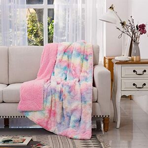 COCOPLAY W Faux Fur Throw Blanket, Super Soft Fuzzy Lightweight Luxurious Cozy Warm Fluffy Plush Sherpa Rose Pink Rainbow Microfiber Blanket for Bed Couch Living Room (Pink Rose, Throw(50"x65")) COCOPLAY W Faux Fur Throw Blanket, Super Soft Fuzzy Lightweight Luxurious Cozy Warm Fluffy Plush Sherpa Rose Pink Rainbow Microfiber Blanket for Bed Couch Living Room (Pink Rose, Throw(50"x65"))