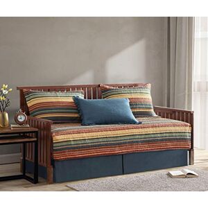 Chezmoi Collection Avery Multi-Color Striped Quilt Set - Quilt, Shams, Bedskirt Chezmoi Collection Avery Multi-Color Striped Quilt Set - Quilt, Shams, Bedskirt