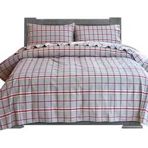 Elegant Comfort Soft 4-Piece 100% Turkish Cotton Flannel Sheet Set Premium Quality, Deep Pocket Fitted Sheet, Ultra Soft, Cozy Warm Flannel Sheets Cali King, Plaid Gray Elegant Comfort Soft 4-Piece 100% Turkish Cotton Flannel Sheet Set Premium Quality, Deep Pocket Fitted Sheet, Ultra Soft, Cozy Warm Flannel Sheets Cali King, Plaid Gray