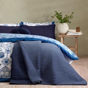 Catherine Lansfield Velvet Pinsonic Quilted 220x220cm Bedspread Navy Blue Catherine Lansfield Velvet Pinsonic Quilted 220x220cm Bedspread Navy Blue