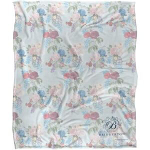 Bridgerton B Floral Silky Touch Super Soft Throw Blanket 152 X 127 cm, White Bridgerton B Floral Silky Touch Super Soft Throw Blanket 152 X 127 cm, White