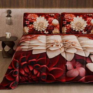 PETTI Artigiani Italiani Winter Quilt, Winter Duvet, Double Sided Quilt, Solid Colour and Digital Floral Print 05 24, 100% Microfibre, Made in Italy PETTI Artigiani Italiani Winter Quilt, Winter Duvet, Double Sided Quilt, Solid Colour and Digital Floral Print 05 24, 100% Microfibre, Made in Italy