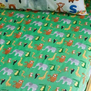 Catherine Lansfield Animal Magic Single Fitted Sheet Green Catherine Lansfield Animal Magic Single Fitted Sheet Green