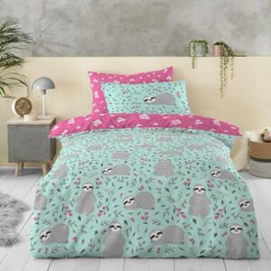GC GAVENO CAVAILIA Sloth Duvet Cover Set Reversible Flower Bedding Set for Kids Single Quilt Cover With Pilowcase Polycotton Leaf Comforter Cover (135 x 200 cm) GC GAVENO CAVAILIA Sloth Duvet Cover Set Reversible Flower Bedding Set for Kids Single Quilt Cover With Pilowcase Polycotton Leaf Comforter Cover (135 x 200 cm)