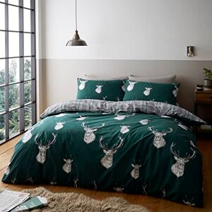 Catherine Lansfield Munro Stags Green Duvet Cover Set 160x220+50x70 Catherine Lansfield Munro Stags Green Duvet Cover Set 160x220+50x70