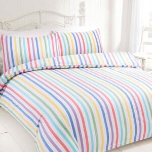 Rapport Home Candy Stripe Double Duvet Cover Set 100% Cotton, Multicolour Striped Pattern, Easy Care Bedding for Kids & Adults Rapport Home Candy Stripe Double Duvet Cover Set 100% Cotton, Multicolour Striped Pattern, Easy Care Bedding for Kids & Adults