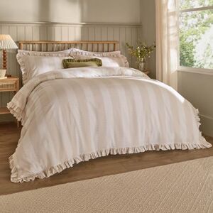 furn. Wylder Birdie Stripe Duvet Cover Set – Reversible Ruffled Cotton Rich Striped Bedding (Oat/Milk Super King) furn. Wylder Birdie Stripe Duvet Cover Set – Reversible Ruffled Cotton Rich Striped Bedding (Oat/Milk Super King)