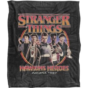 Stranger Things Hawkins Heroes Silky Touch Super Soft Throw Blanket 152 X 127 Cm, White Stranger Things Hawkins Heroes Silky Touch Super Soft Throw Blanket 152 X 127 Cm, White