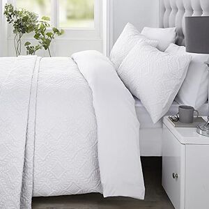 Serene White Damask Embroidery Duvet Cover Super King Bedding Size (260 x 220cm) Luxury Bedding Soft Touch Microfibre Pinsonic/Ultrasonic Pattern White Embossed Duvet Gianna Collection Serene White Damask Embroidery Duvet Cover Super King Bedding Size (260 x 220cm) Luxury Bedding Soft Touch Microfibre Pinsonic/Ultrasonic Pattern White Embossed Duvet Gianna Collection