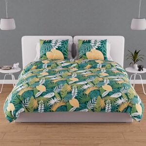 Soleil d'ocre , Tanzania Green Cotton Duvet Cover Set, 57 Thread Count, 240 x 220 cm Soleil d'ocre , Tanzania Green Cotton Duvet Cover Set, 57 Thread Count, 240 x 220 cm