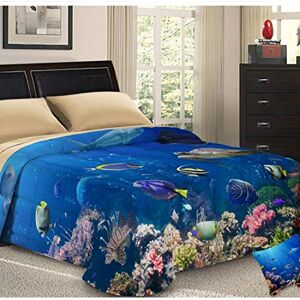 PETTI Artigiani Italiani , Hypoallergenic, Microfiber, Cozy and Warm, Printed Duvet, 100% Made in Italy, Acquario, Bed 180 (170/180 x 190/200) PETTI Artigiani Italiani , Hypoallergenic, Microfiber, Cozy and Warm, Printed Duvet, 100% Made in Italy, Acquario, Bed 180 (170/180 x 190/200)