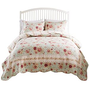 Greenland Home Antique Rose 100% Cotton Quilt Set, King/Cal King (3 Piece), Blue Greenland Home Antique Rose 100% Cotton Quilt Set, King/Cal King (3 Piece), Blue