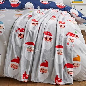 Catherine Lansfield Santa Spec-Tacular 130cm x 170cm Throw Grey - Home Decor Catherine Lansfield Santa Spec-Tacular 130cm x 170cm Throw Grey - Home Decor
