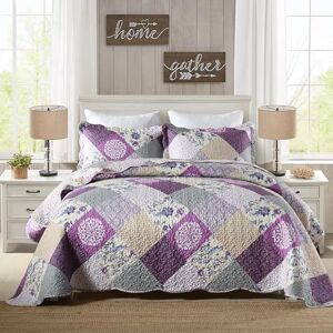 HoneiLife Quilt Set King Size 3 Piece Microfiber Quilts Reversible Bedspreads Patchwork Coverlets Floral Bedding Set All Season Quilts- Late Spring,King HoneiLife Quilt Set King Size 3 Piece Microfiber Quilts Reversible Bedspreads Patchwork Coverlets Floral Bedding Set All Season Quilts- Late Spring,King