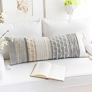 BlissBlush Gray Boho Lumbar Pillow Cover - Bed Decor BlissBlush Gray Boho Lumbar Pillow Cover - Bed Decor