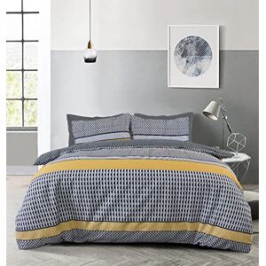 Sleepdown Stripe Geo Abstract Mono Black Grey Ochre Reversible Duvet Cover Quilt Pillow Cases Bedding Set Soft Easy Care Super King (220cm x 260cm) Sleepdown Stripe Geo Abstract Mono Black Grey Ochre Reversible Duvet Cover Quilt Pillow Cases Bedding Set Soft Easy Care Super King (220cm x 260cm)