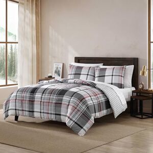 Eddie Bauer Reversible Microsuede Bedding with Matching Sham, Casual Home Decor, Polyester, Normandy Plaid Black, King Eddie Bauer Reversible Microsuede Bedding with Matching Sham, Casual Home Decor, Polyester, Normandy Plaid Black, King