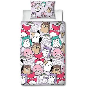Character World Squishmallows Official Polyester Single Duvet Cover Set, Bright Design Reversible 2 Sided Squish Squad Bedding Cover Official Merchandise Including Matching Pillow Case, Multicolor Character World Squishmallows Official Polyester Single Duvet Cover Set, Bright Design Reversible 2 Sided Squish Squad Bedding Cover Official Merchandise Including Matching Pillow Case, Multicolor