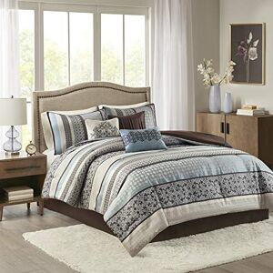 Madison Park All Season Down Alternative Bedding with Matching Shams, Decorative Pillow, Polyester, Princeton Blue, Cal King(104"x92") Madison Park All Season Down Alternative Bedding with Matching Shams, Decorative Pillow, Polyester, Princeton Blue, Cal King(104"x92")