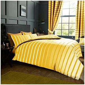 GC GAVENO CAVAILIA Premium Oscar Stripe Duvet Cover, Easy Care Soft & Cosy Reversible Printed Lined Quilt Set Bedding, Polycotton, Ochre, King GC GAVENO CAVAILIA Premium Oscar Stripe Duvet Cover, Easy Care Soft & Cosy Reversible Printed Lined Quilt Set Bedding, Polycotton, Ochre, King