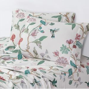 AZORES HOME Azores 300 Thread Count Organic Cotton Deep Pocket Bed Sheet Set, Fits up to 19 Inch Mattress Queen, Cristina/Multicolor AZORES HOME Azores 300 Thread Count Organic Cotton Deep Pocket Bed Sheet Set, Fits up to 19 Inch Mattress Queen, Cristina/Multicolor