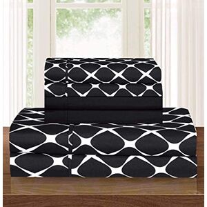 Elegant Comfort Luxury Softest and Coziest 6-Piece Bed Sheet Set, Wrinkle Resistant Milano Trellis Pattern-1500 Thread Count Egyptian Quality Microfiber Bedding Set, Full, Black Elegant Comfort Luxury Softest and Coziest 6-Piece Bed Sheet Set, Wrinkle Resistant Milano Trellis Pattern-1500 Thread Count Egyptian Quality Microfiber Bedding Set, Full, Black