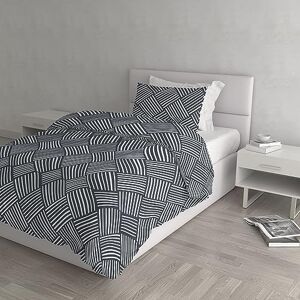 Italian Bed Linen Dafne Duvet Cover Set, Microfibre, Citylife Grey, Queen Size Italian Bed Linen Dafne Duvet Cover Set, Microfibre, Citylife Grey, Queen Size