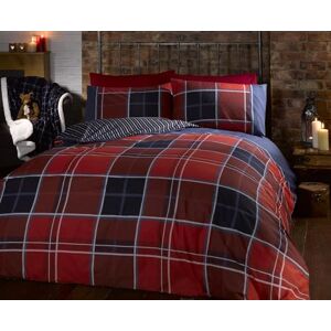 Rapport Home Argyle Single Quilt Duvet Cover and Pillowcase Reversible Bedding Bed Set, Tartan Check Red Rapport Home Argyle Single Quilt Duvet Cover and Pillowcase Reversible Bedding Bed Set, Tartan Check Red