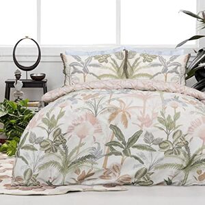 Sleepdown Tropical Leaves Floral Natural Reversible Duvet Cover Quilt Tassel Pillow Case Bedding Set Soft Easy Care Single (135cm x 200cm) Sleepdown Tropical Leaves Floral Natural Reversible Duvet Cover Quilt Tassel Pillow Case Bedding Set Soft Easy Care Single (135cm x 200cm)