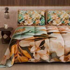 PETTI Artigiani Italiani Winter Quilt, Winter Duvet, Double Sided Quilt, Solid Colour and Digital Floral Print 05 9, 100% Microfibre, Made in Italy PETTI Artigiani Italiani Winter Quilt, Winter Duvet, Double Sided Quilt, Solid Colour and Digital Floral Print 05 9, 100% Microfibre, Made in Italy