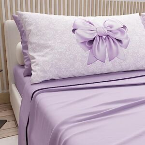 PETTI Artigiani Italiani Cotton Sheets with Pillowcases in Digital Print, for Double Bed, Complete Top and Bottom Sheet with Corners, Lilac, 100% Made in Italy PETTI Artigiani Italiani Cotton Sheets with Pillowcases in Digital Print, for Double Bed, Complete Top and Bottom Sheet with Corners, Lilac, 100% Made in Italy