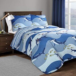 Lush Decor Shark Allover Quilt Blue 3Pc Set Full/Queen Lush Decor Shark Allover Quilt Blue 3Pc Set Full/Queen