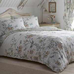 Appletree Dreams & Drapes Garden Flower, Butterfly & Bird Duvet Cover King Bedding Size Reversible Design (2 Colours) Easy Care & Washable Vintage Flower Bedding in Sage White/Sage Green Floral Duvet Appletree Dreams & Drapes Garden Flower, Butterfly & Bird Duvet Cover King Bedding Size Reversible Design (2 Colours) Easy Care & Washable Vintage Flower Bedding in Sage White/Sage Green Floral Duvet