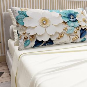 PETTI Artigiani Italiani Cotton Sheets with Pillowcases in Digital Print, Double Bed Linen, Full Bed Set, Floral 19 cm Cream, 100% Made in Italy PETTI Artigiani Italiani Cotton Sheets with Pillowcases in Digital Print, Double Bed Linen, Full Bed Set, Floral 19 cm Cream, 100% Made in Italy
