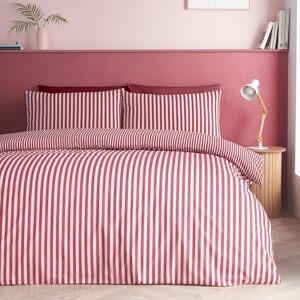 Catherine Lansfield Epping Textured Stripe Reversible Super King Duvet Cover Set with Pillowcases Burgundy Catherine Lansfield Epping Textured Stripe Reversible Super King Duvet Cover Set with Pillowcases Burgundy