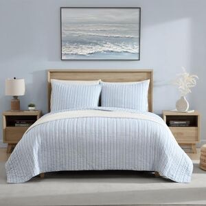 Nautica Twin Quilt Set, Reversible Cotton Bedding with Matching Sham, Casual Home Decor for All Seasons (Coleridge Stripe Light Blue, Twin) Nautica Twin Quilt Set, Reversible Cotton Bedding with Matching Sham, Casual Home Decor for All Seasons (Coleridge Stripe Light Blue, Twin)