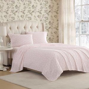 Laura Ashley Full Bed Sheets, Cotton Flannel Bedding Set with Matching Pillowcases, Brushed for Extra Softness, Deep Pocket, Oeko-Tex Certified (Antoinette Pink) Laura Ashley Full Bed Sheets, Cotton Flannel Bedding Set with Matching Pillowcases, Brushed for Extra Softness, Deep Pocket, Oeko-Tex Certified (Antoinette Pink)