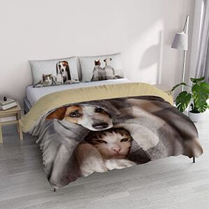 Italian Bed Linen "GOODNIGHT Duvet Cover Set, Digital Print, Microfiber, Peggy, Double Italian Bed Linen "GOODNIGHT Duvet Cover Set, Digital Print, Microfiber, Peggy, Double